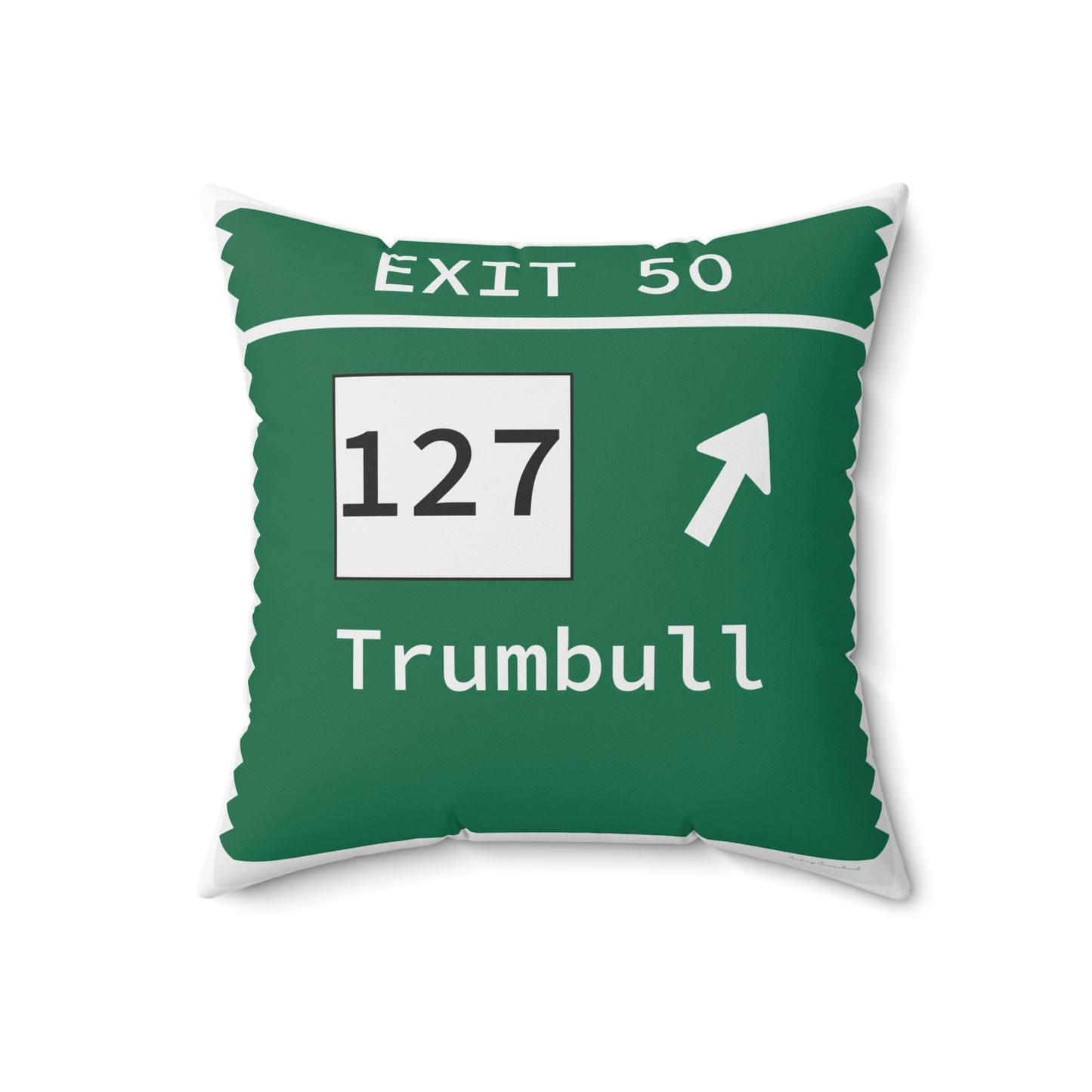Vintage Merritt Parkway Exit 50 Sign Spun Polyester Square Pillow