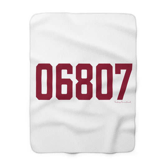 06807 - Greenwich Connecticut Zip Code Sherpa Fleece Blanket