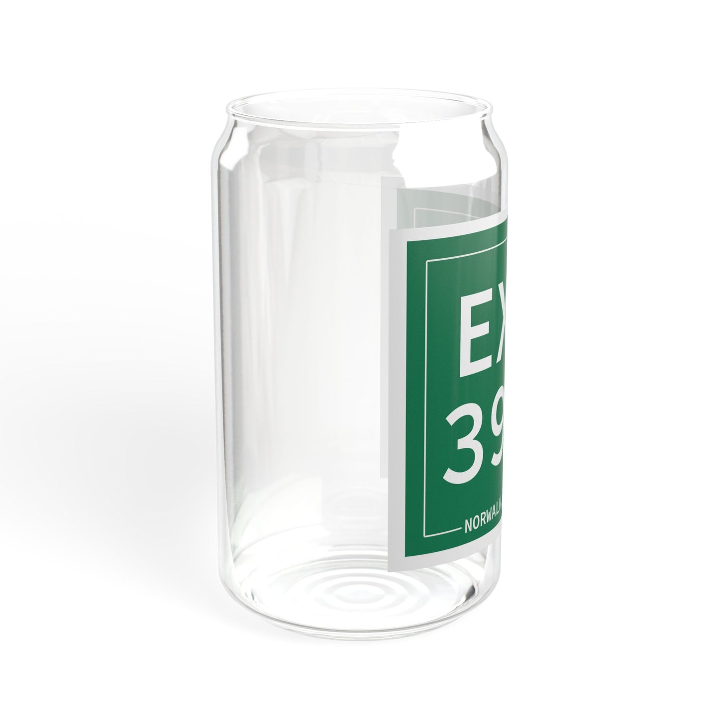 Vintage Exit 39A Merritt Parkway Sign Sipper Glass, 16oz