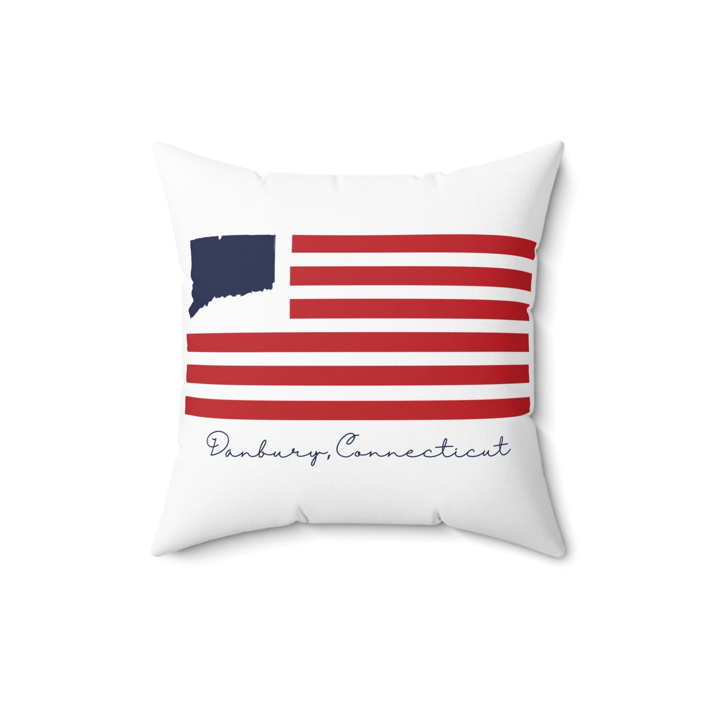 Danbury Connecticut Flag Spun Polyester Square Pillow