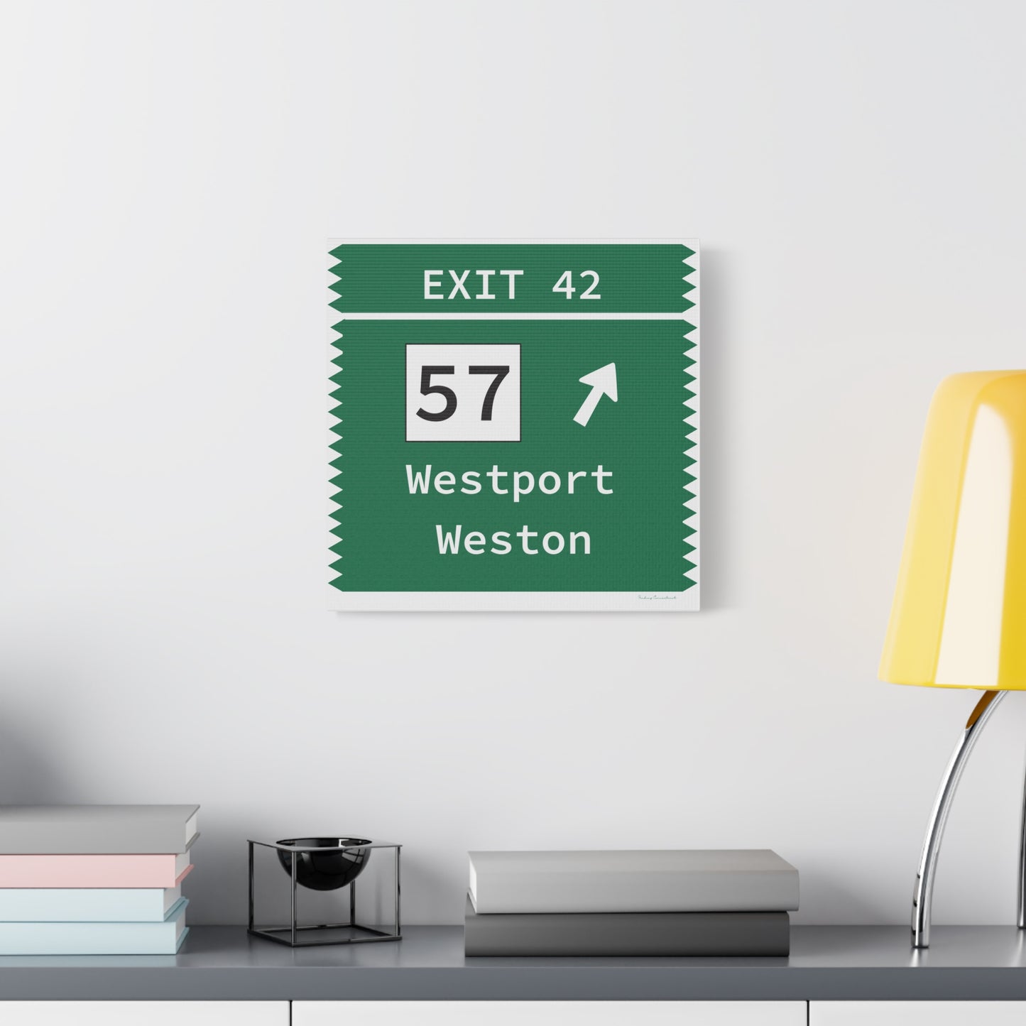 Vintage Merritt Parkway Exit 42 Sign Matte Canvas, Stretched, 1.25"