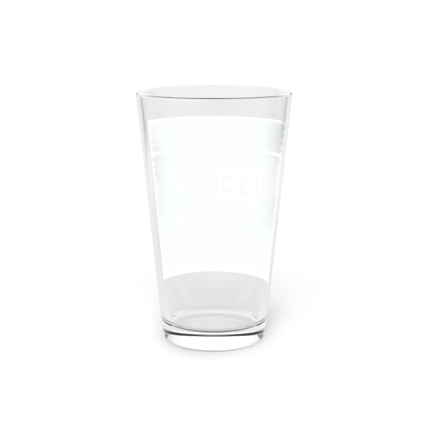 Vintage Merritt Parkway Exit 53 Sign Pint Glass, 16oz