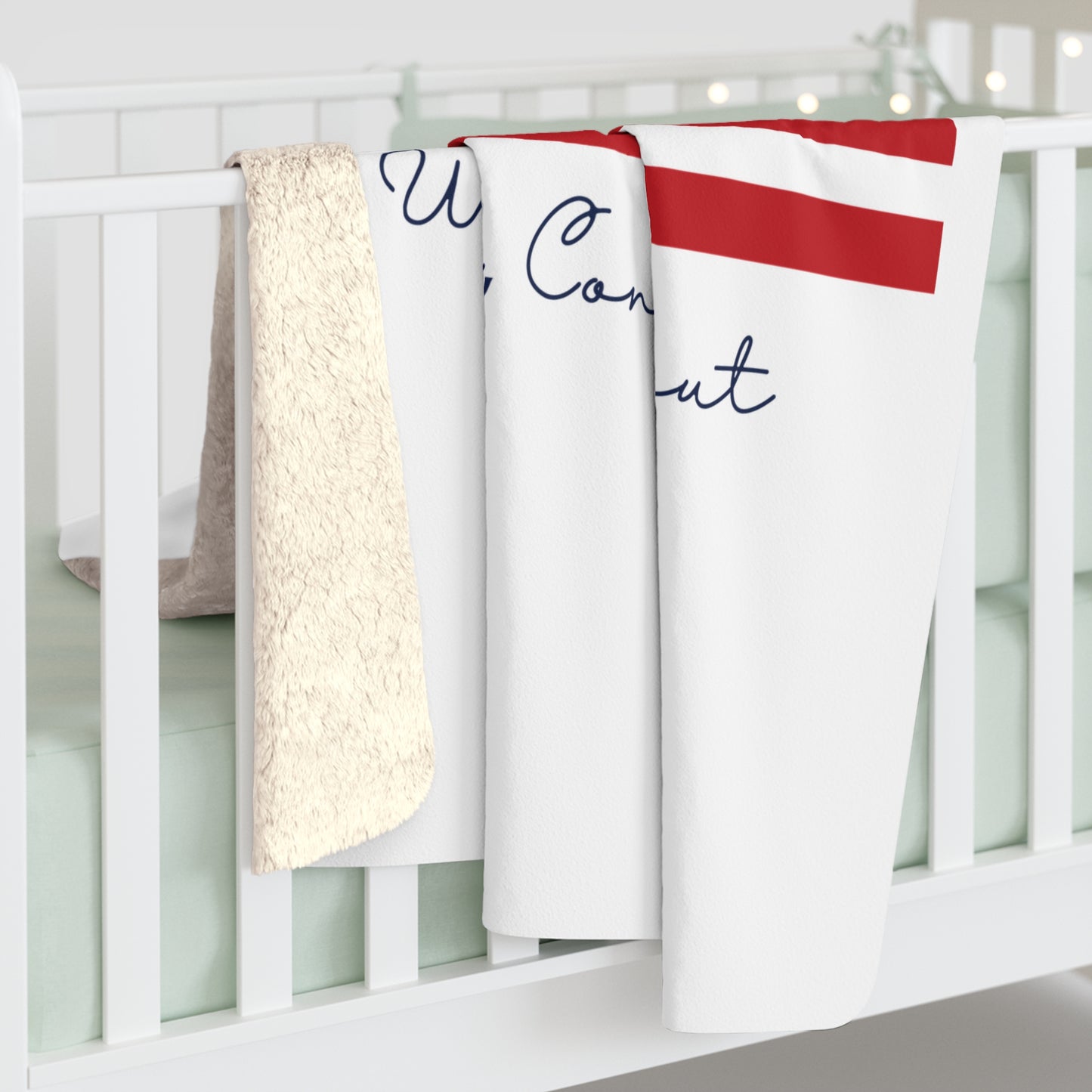 Weston Connecticut Flag Sherpa Fleece Blanket