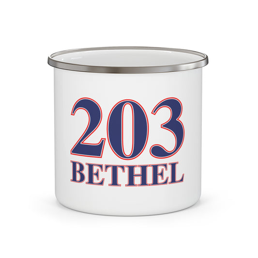 203 Bethel Red White & Blue Enamel Camping Mug
