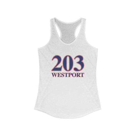 203 Westport Red White & Blue  Women's Ideal Racerback Tank Top