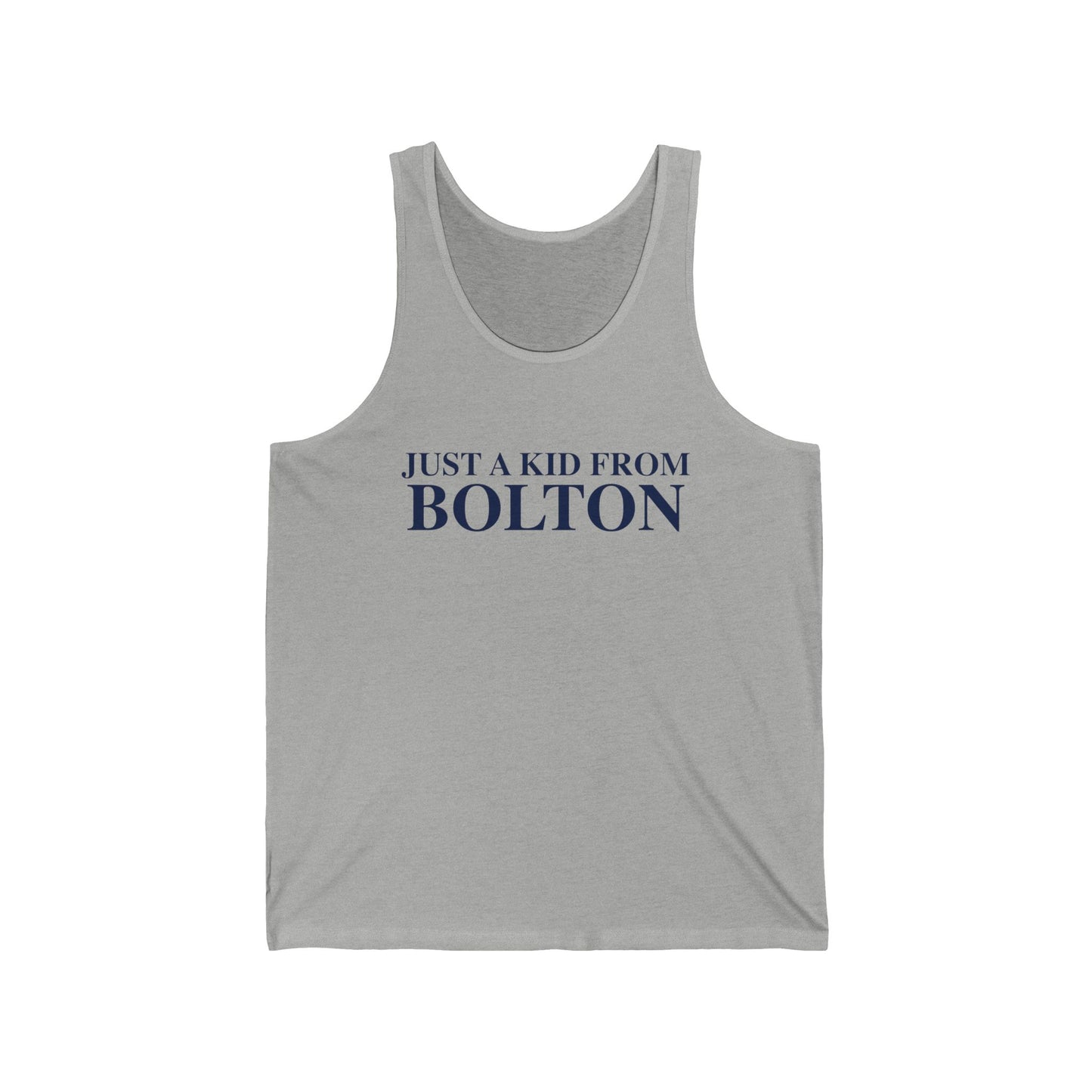 Just a kid from Bolton Unisex Jersey Tank Top