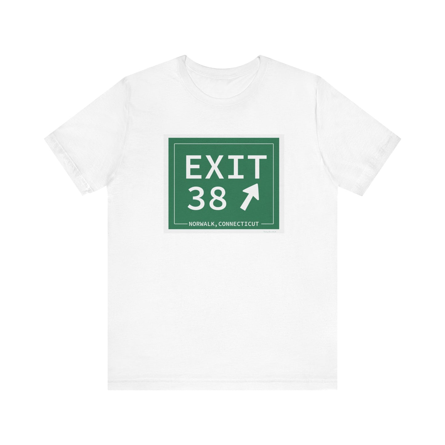Vintage Exit 38 Merritt Parkway Sign Unisex Jersey Short Sleeve T-Shirt