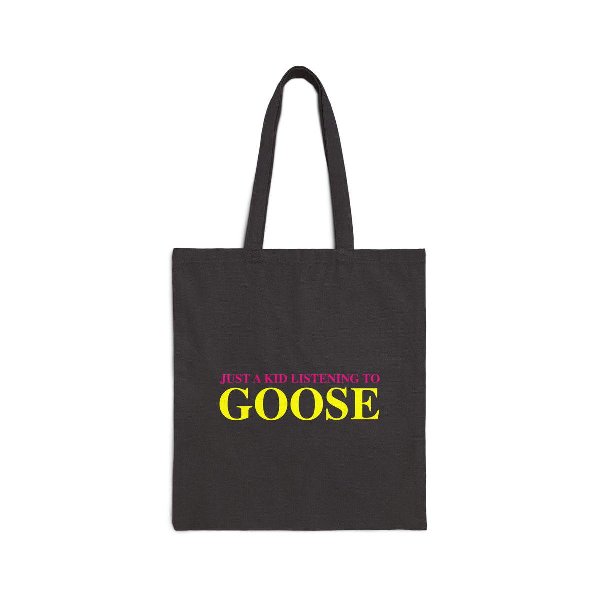 Just a kid listening to Goose - Yellow & Pink Cotton Canvas Tote Bag
