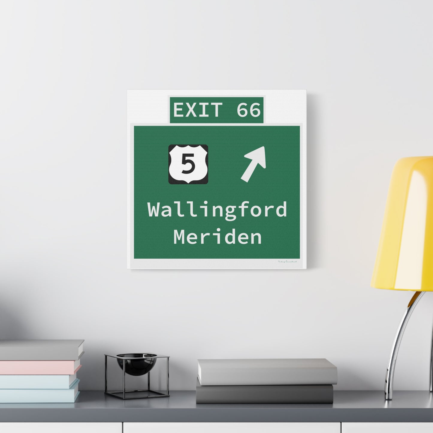 Vintage WCP Exit 66 Sign Matte Canvas, Stretched, 1.25"