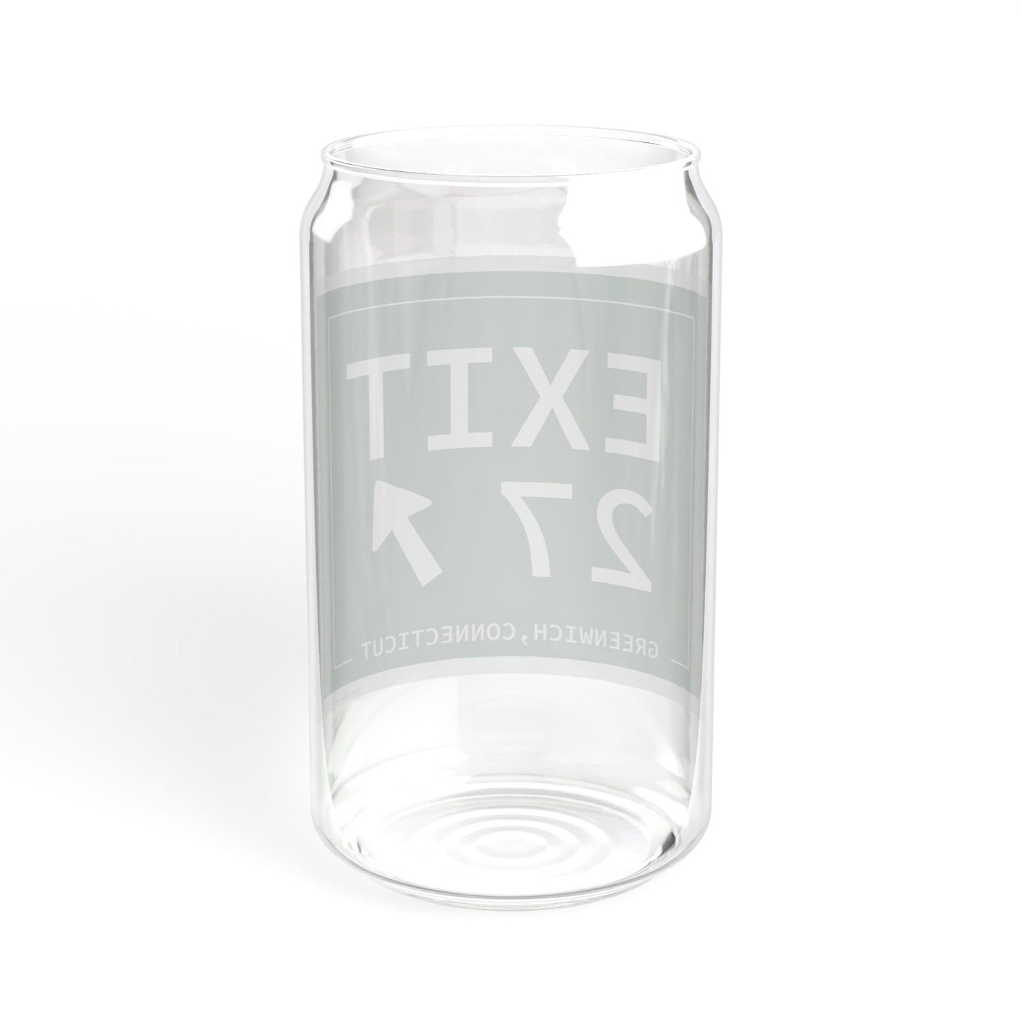 Vintage Exit 27 Merritt Parkway Sign Sipper Glass, 16oz