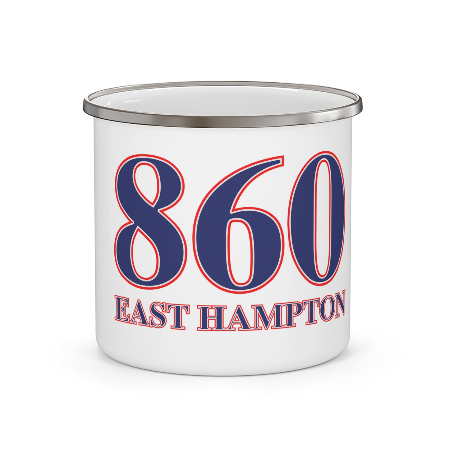 860 East Hampton Red, White & Blue Enamel Camping Mug