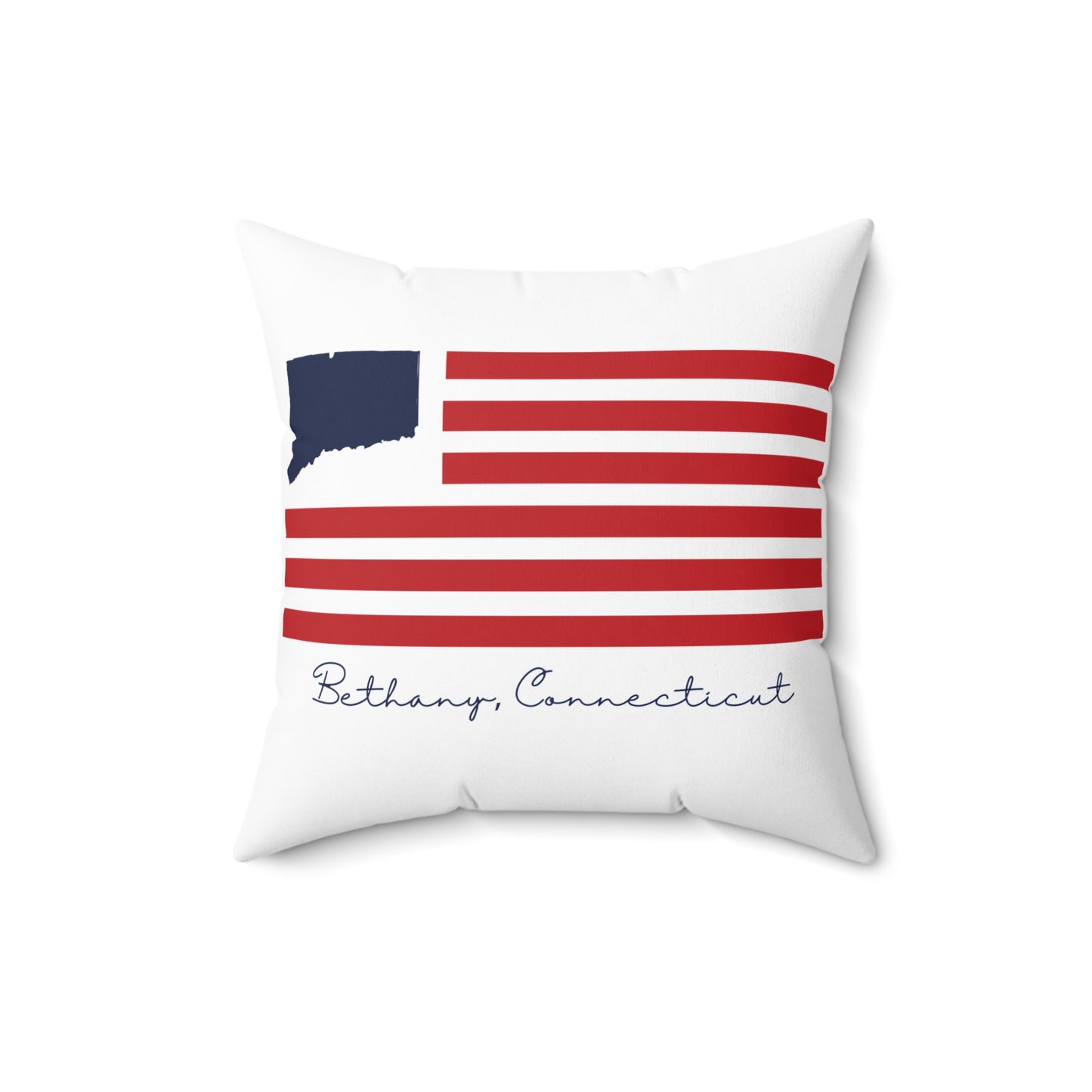 Bethany Connecticut Flag Spun Polyester Square Pillow