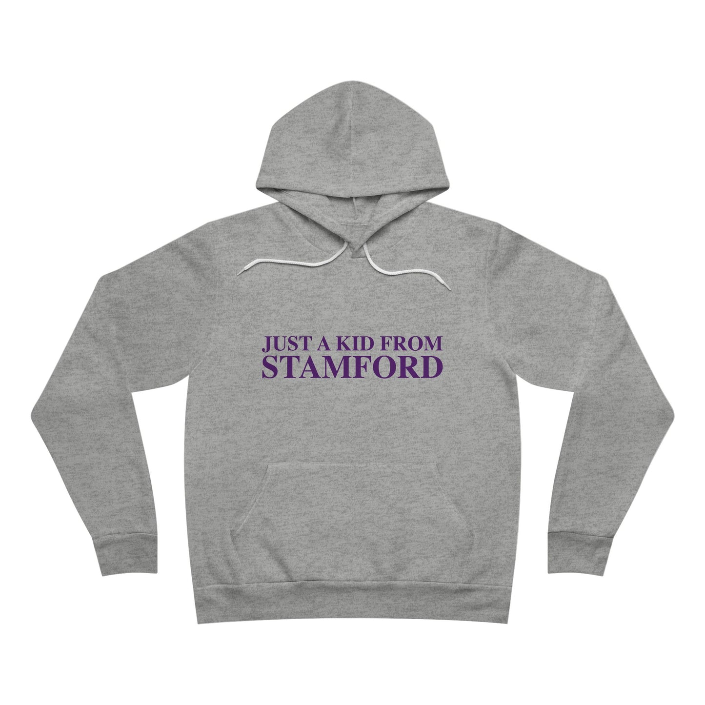 Just a kid from Stamford Unisex Sponge Fleece Pullover Hoodie