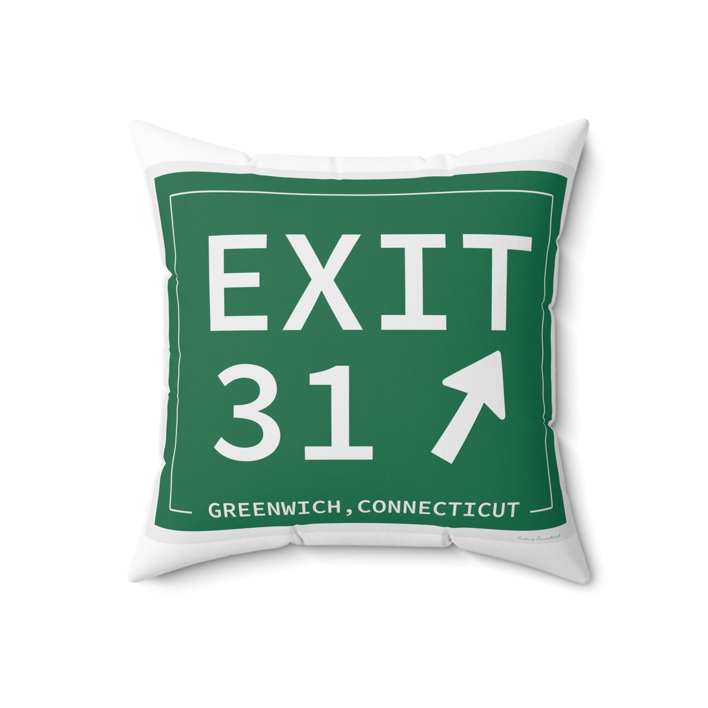 Vintage Exit 31 Merritt Parkway Sign Spun Polyester Square Pillow