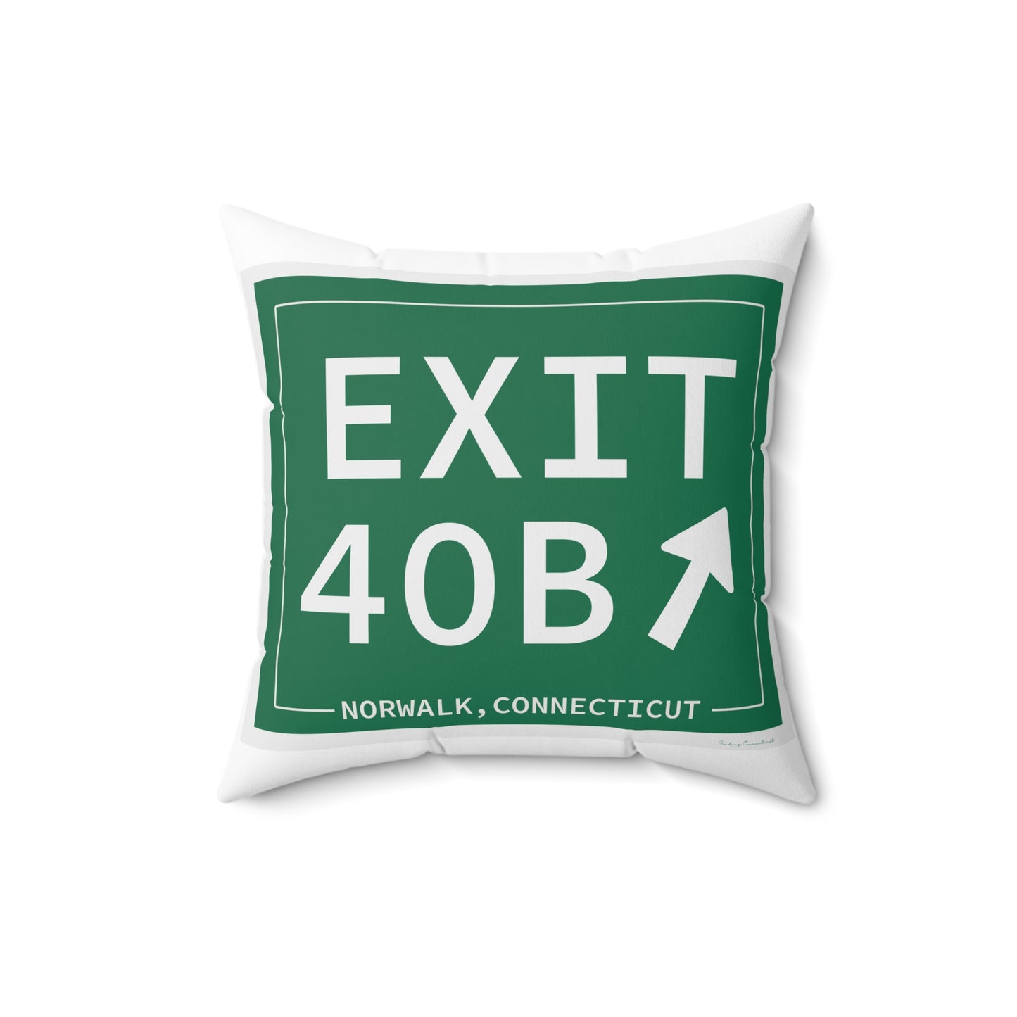 Vintage Exit 40B Merritt Parkway Sign Spun Polyester Square Pillow
