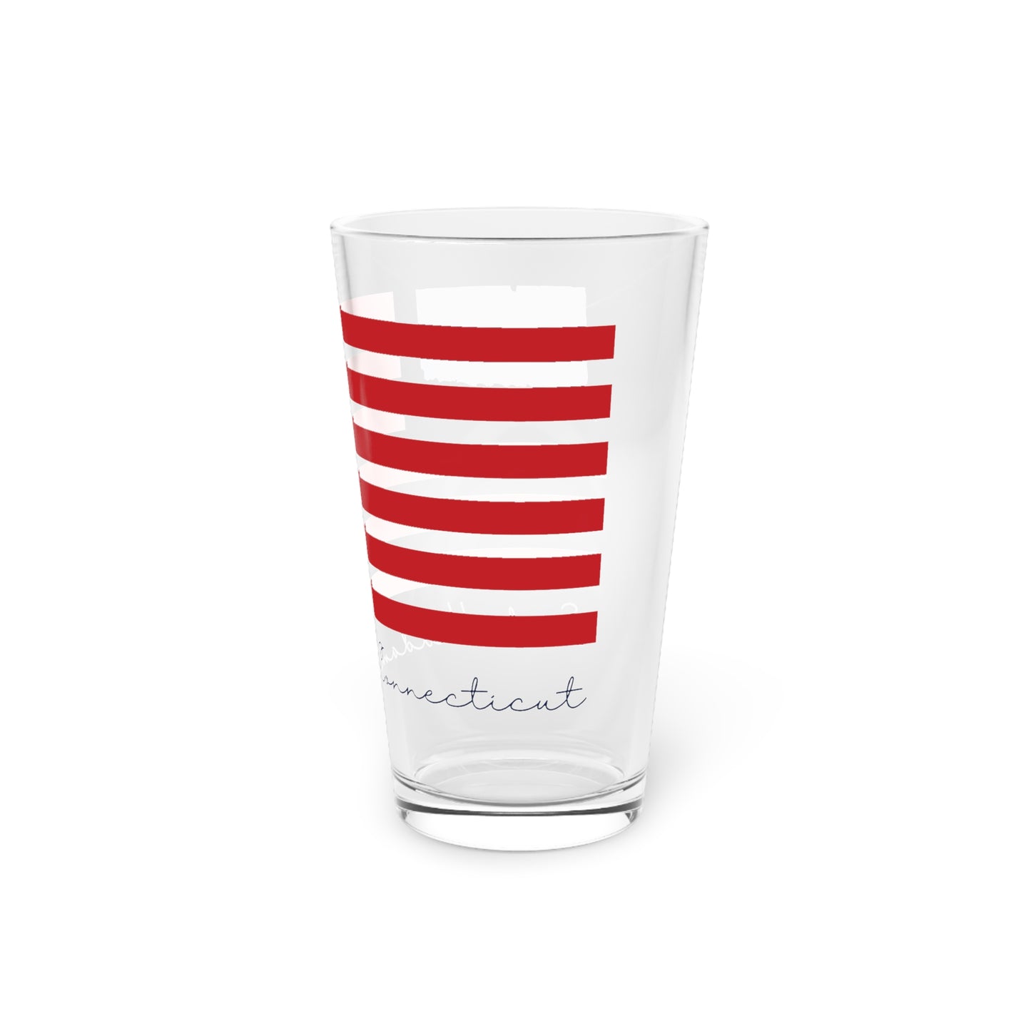East Haddam Connecticut Flag Pint Glass, 16oz