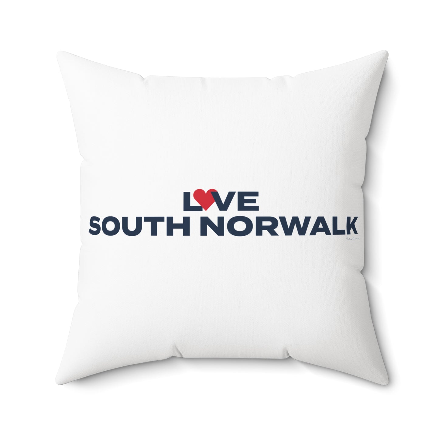 Love South Norwalk Spun Polyester Square Pillow