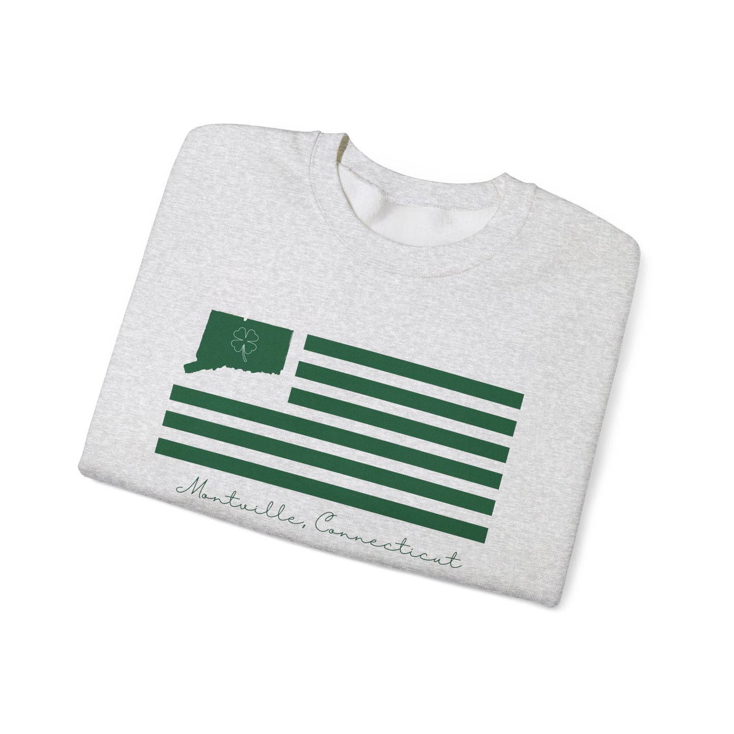 Montville Connecticut St Patrick’s Day Flag Unisex Heavy Blend™ Crewneck Sweatshirt