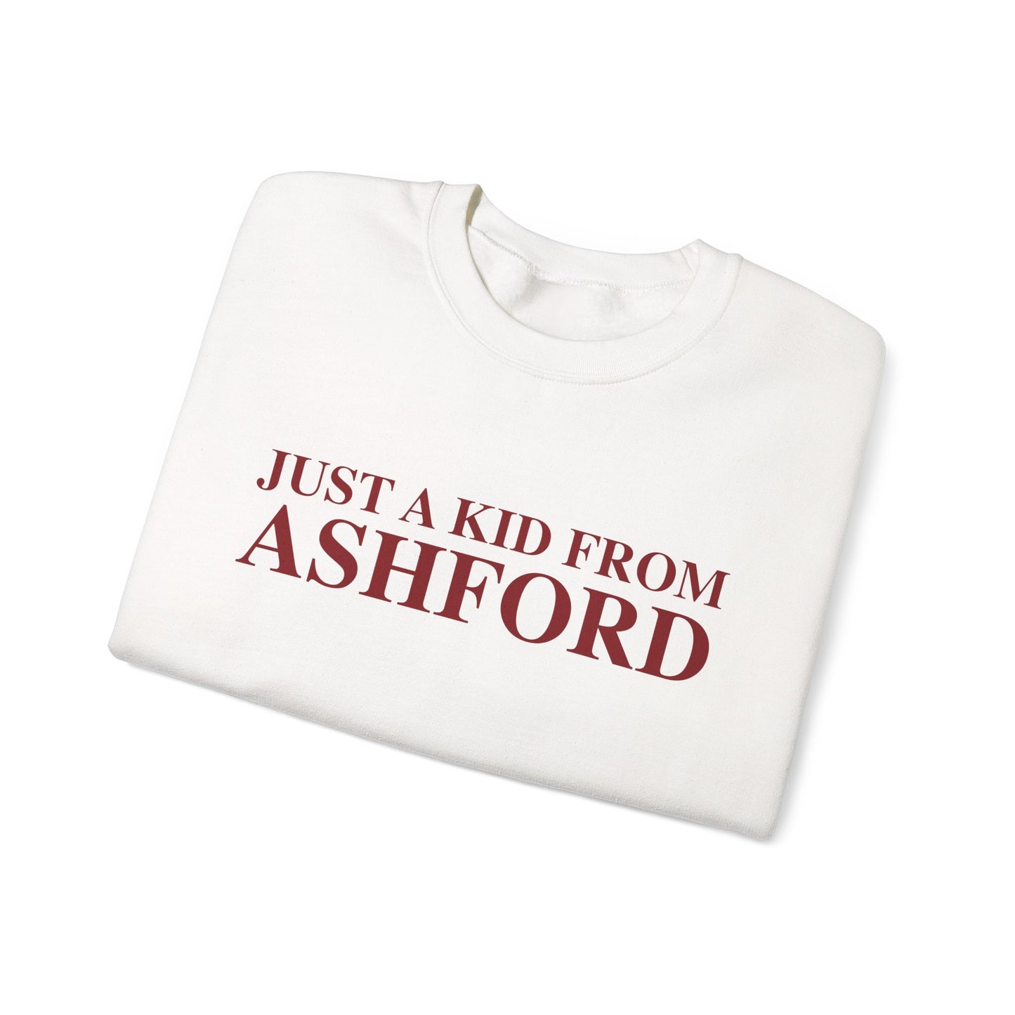 Just a kid from Ashford Unisex Heavy Blend™ Crewneck Sweatshirt