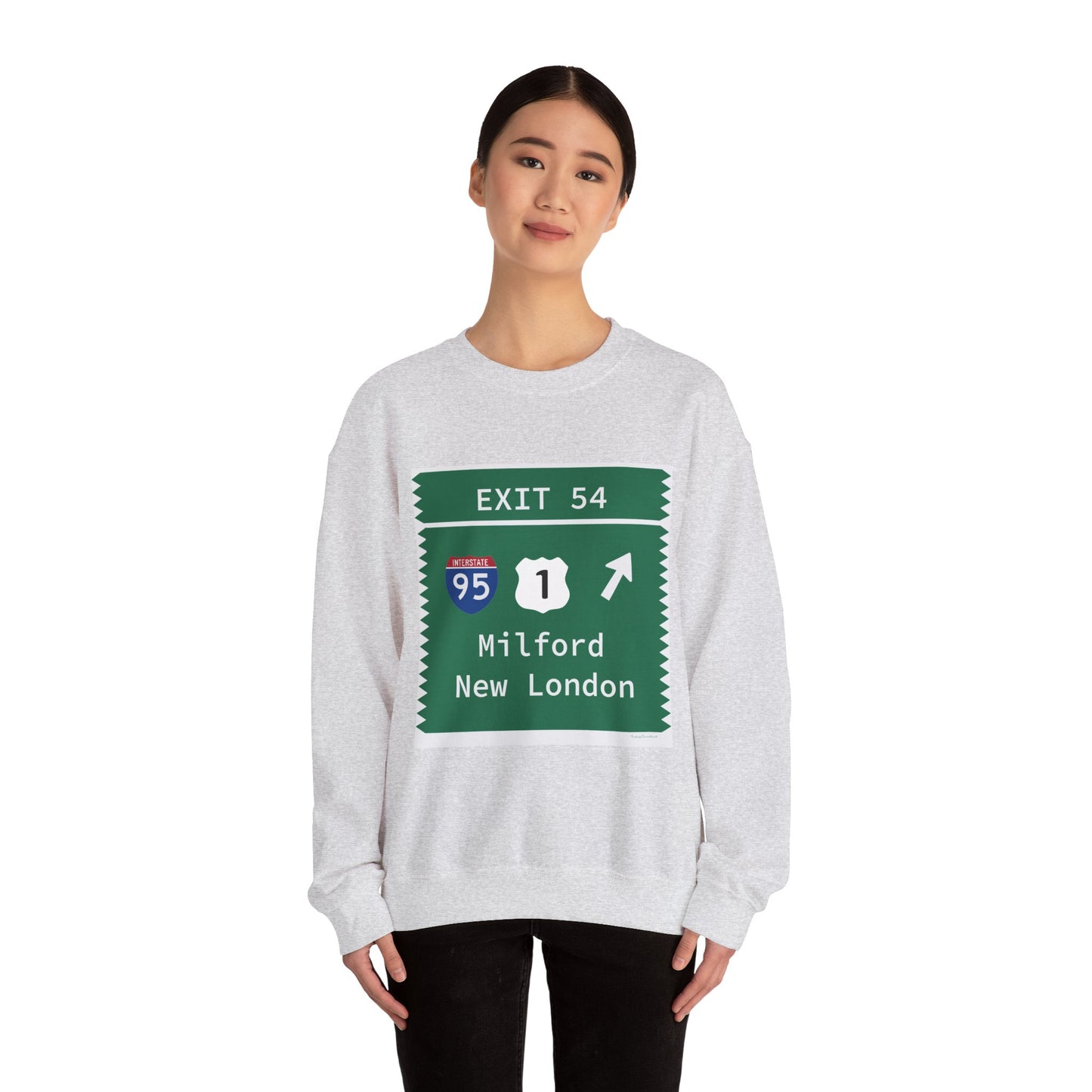 Vintage Merritt Parkway Exit 54 Sign Unisex Heavy Blend™ Crewneck Sweatshirt