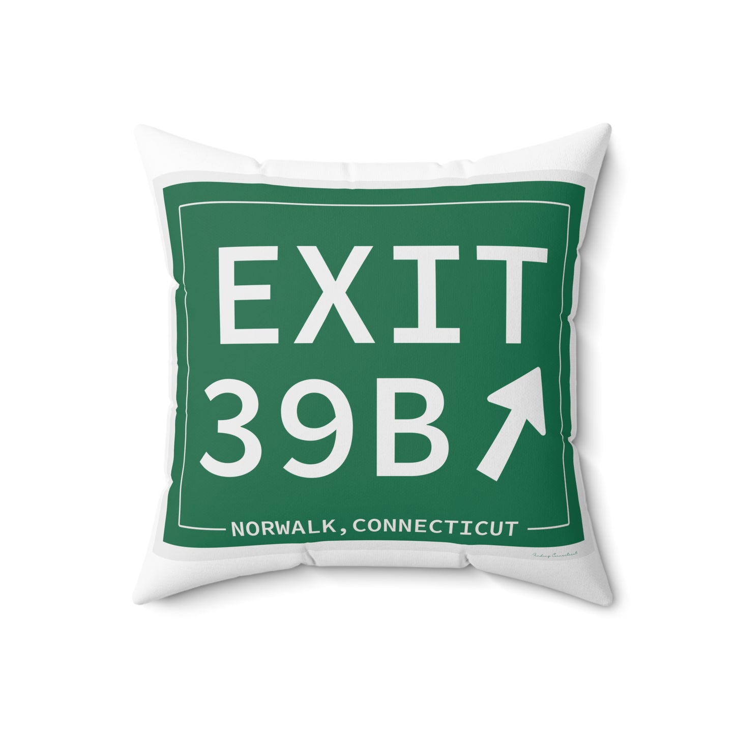 Vintage Exit 39B Merritt Parkway Sign Spun Polyester Square Pillow