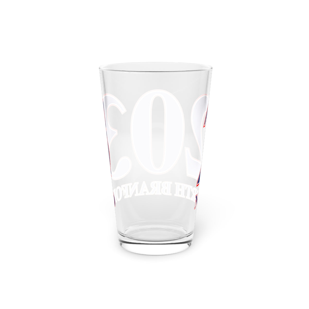North Branford Red, White & Blue Pint Glass, 16oz