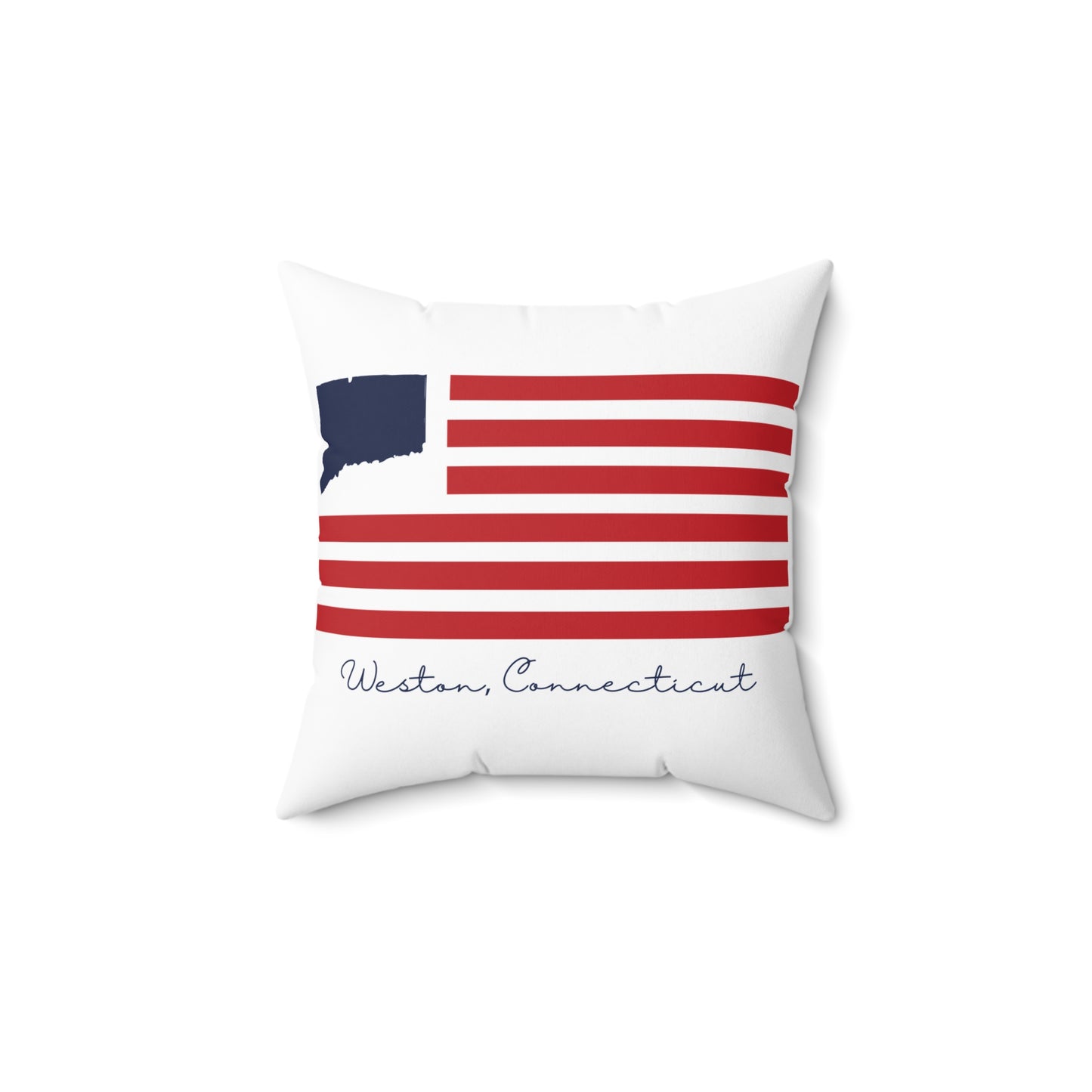Weston Connecticut Flag Spun Polyester Square Pillow