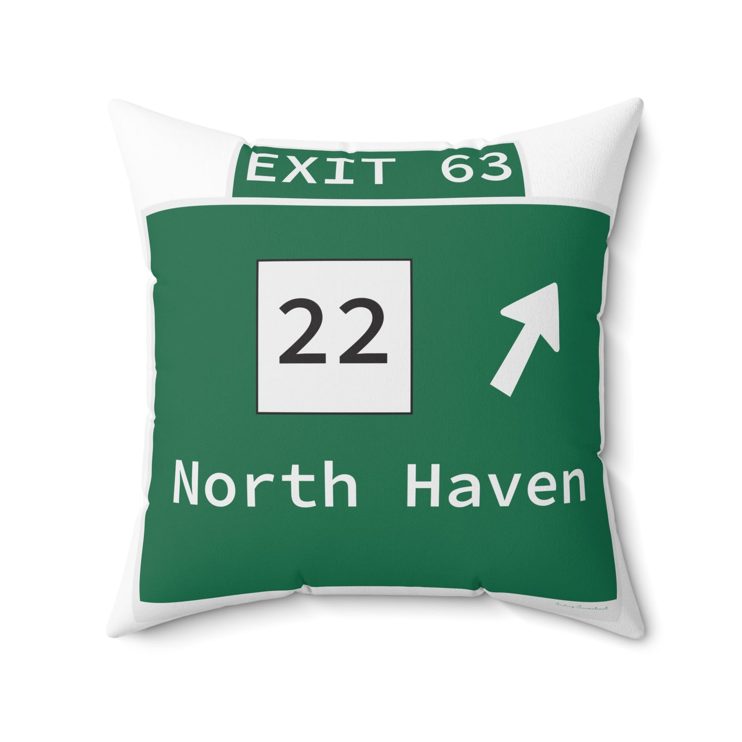 Vintage WCP Exit 63 Sign Spun Polyester Square Pillow