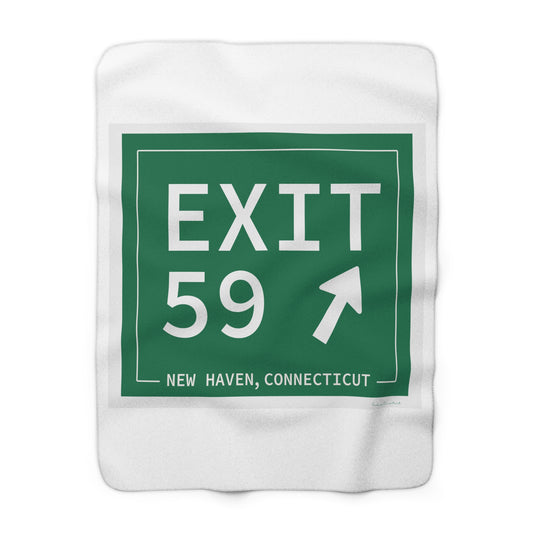Vintage Exit 59 WCP Sign Sherpa Fleece Blanket