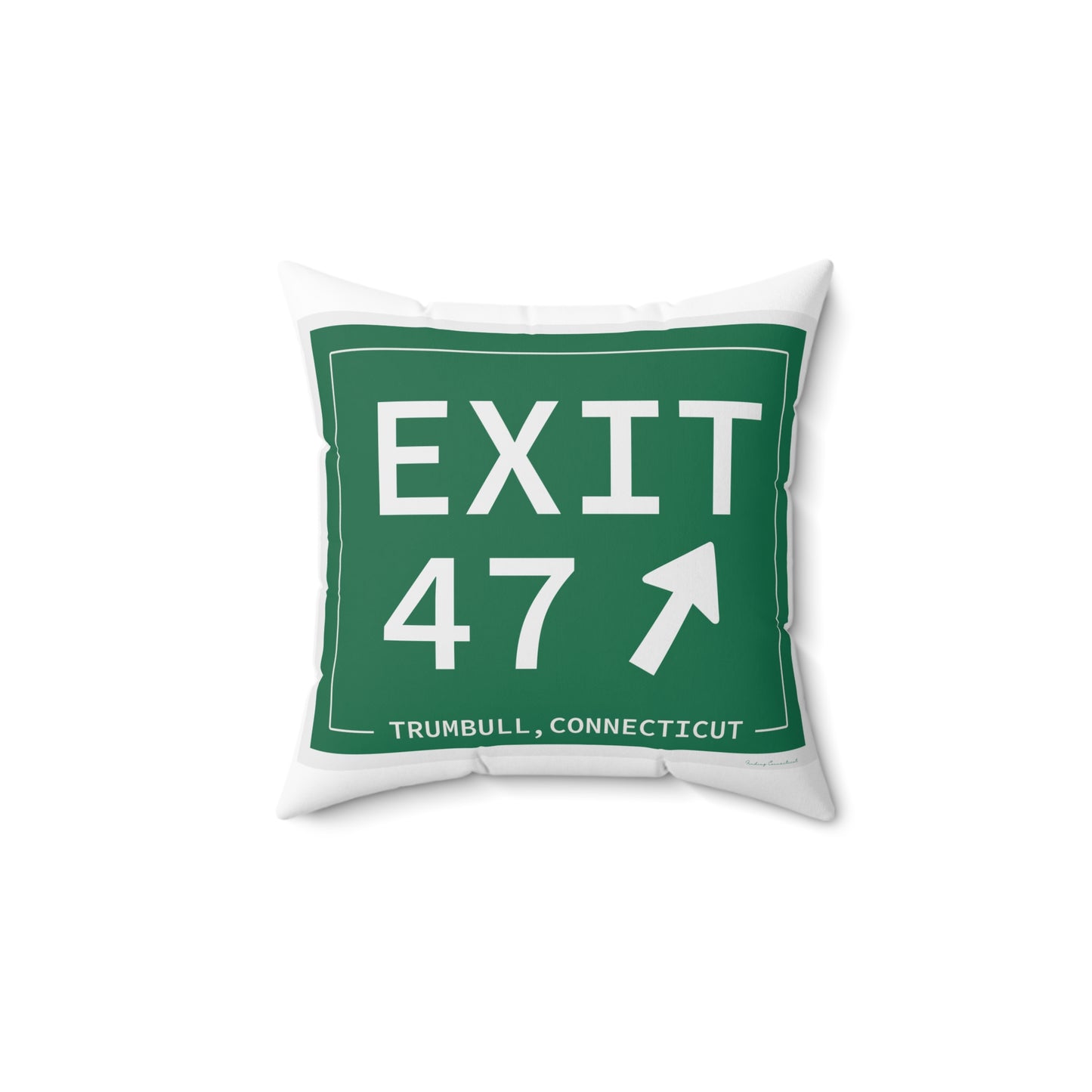 Vintage Exit 47 Merritt Parkway Sign Spun Polyester Square Pillow