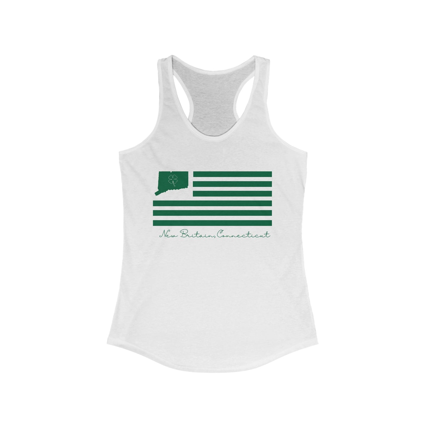 New Britain Connecticut St Patrick’s Day Flag Women's Ideal Racerback Tank Top