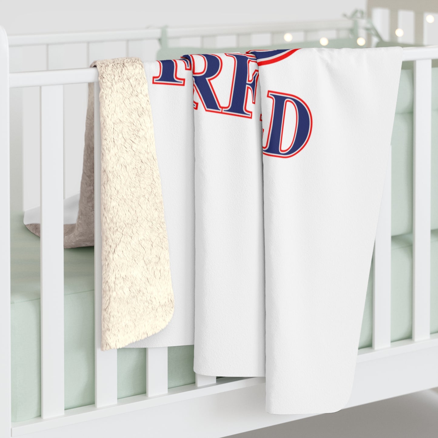 203 Fairfield Red White & Blue Sherpa Fleece Blanket