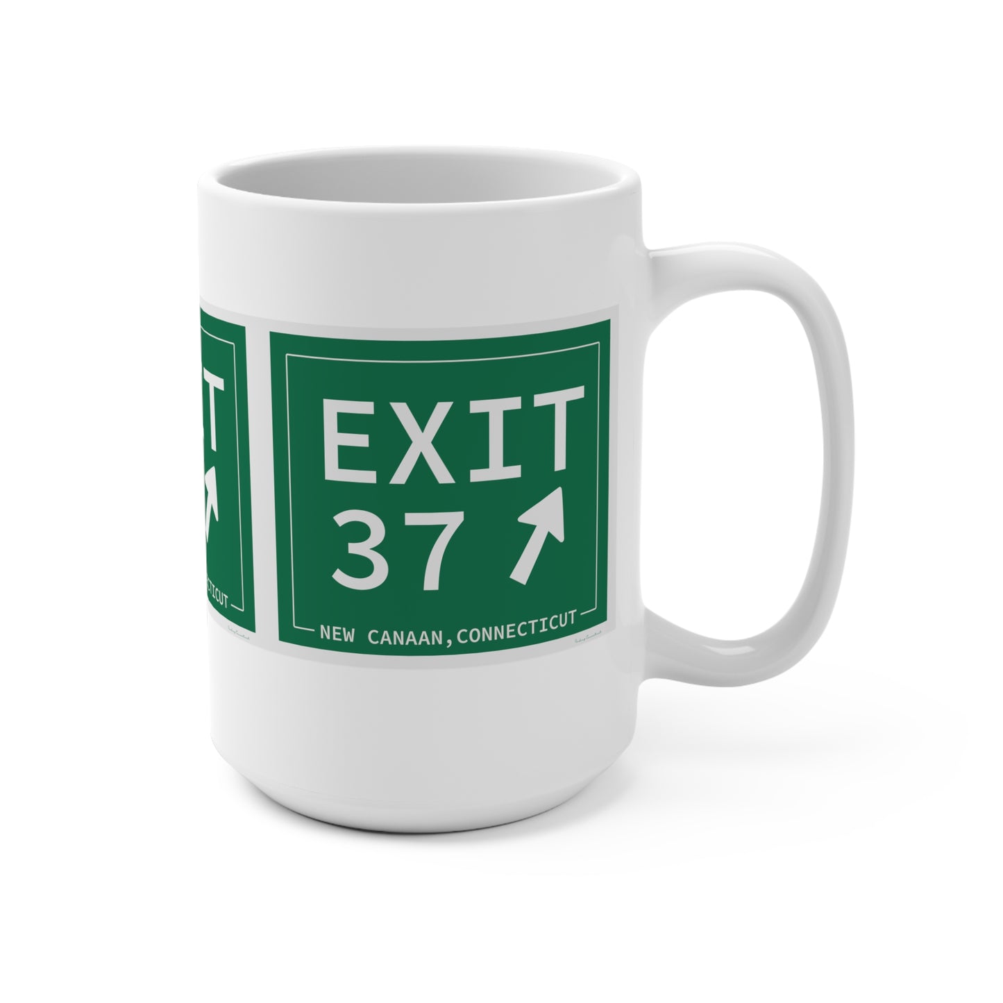 Vintage Exit 37 Merritt Parkway Sign Mug 15oz