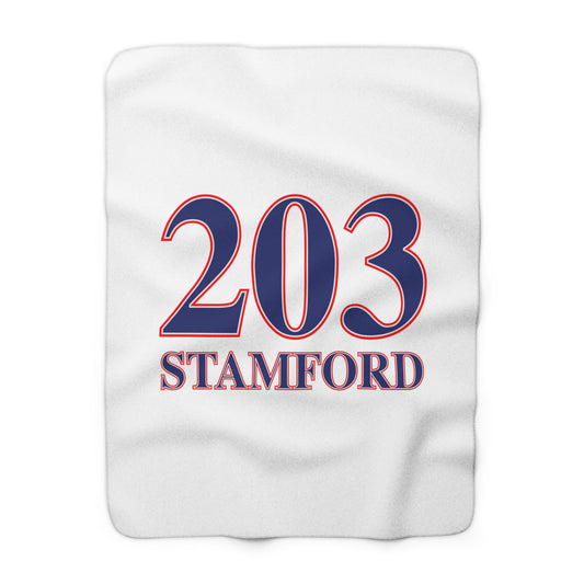 203 Stamford Red White & Blue Sherpa Fleece Blanket