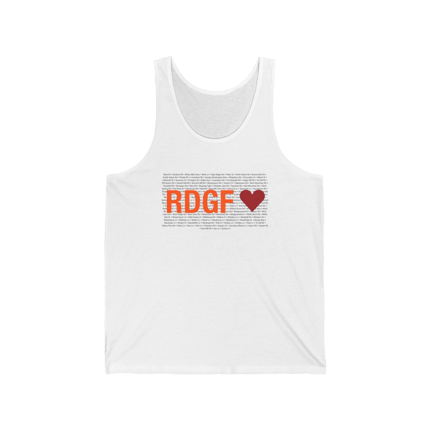 Ridgefield Love Unisex Jersey Tank Top