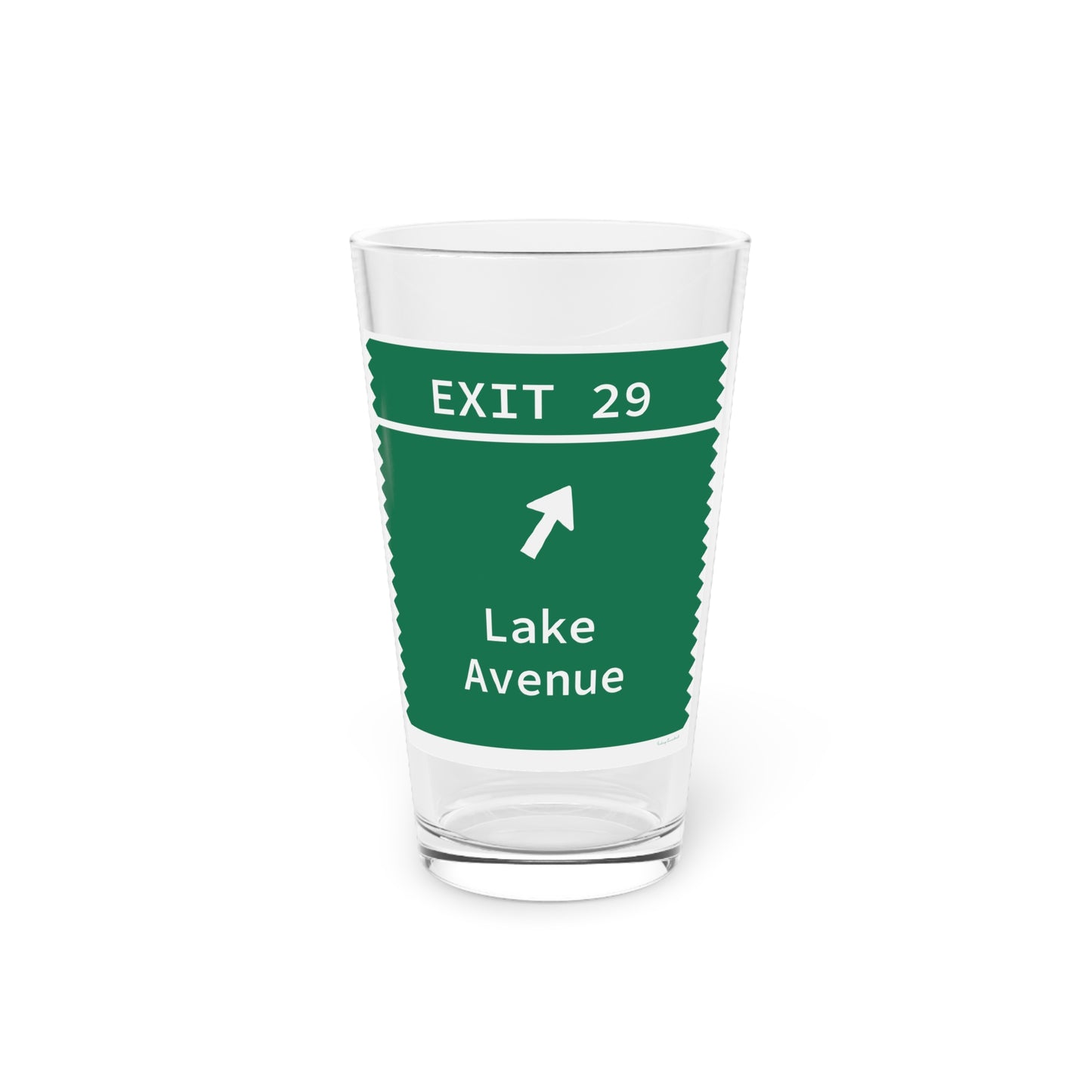 Vintage Merritt Parkway Exit 29 Sign Pint Glass, 16oz