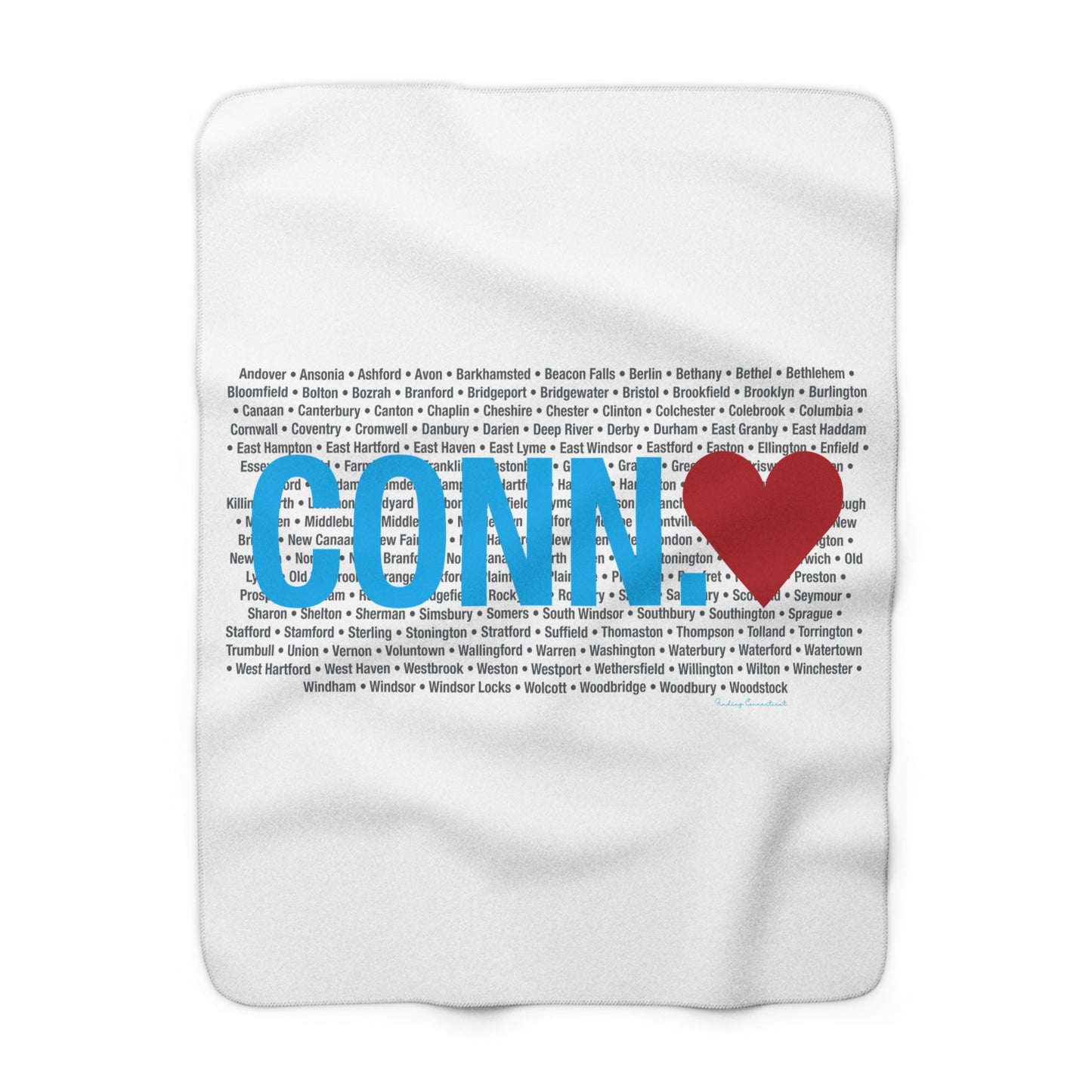Connecticut Love Sherpa Fleece Blanket