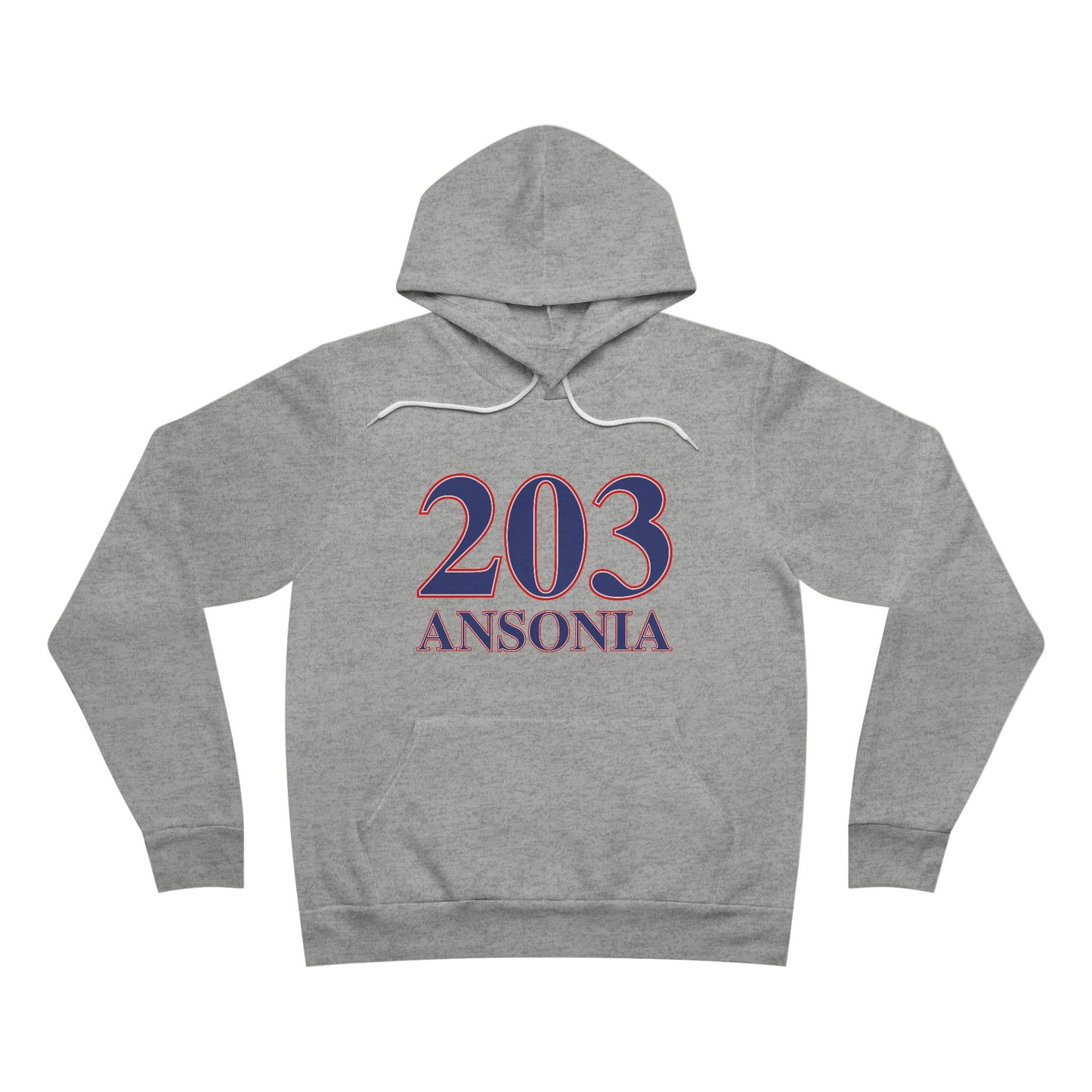 203 Ansonia Red White & Blue Unisex Sponge Fleece Pullover Hoodie