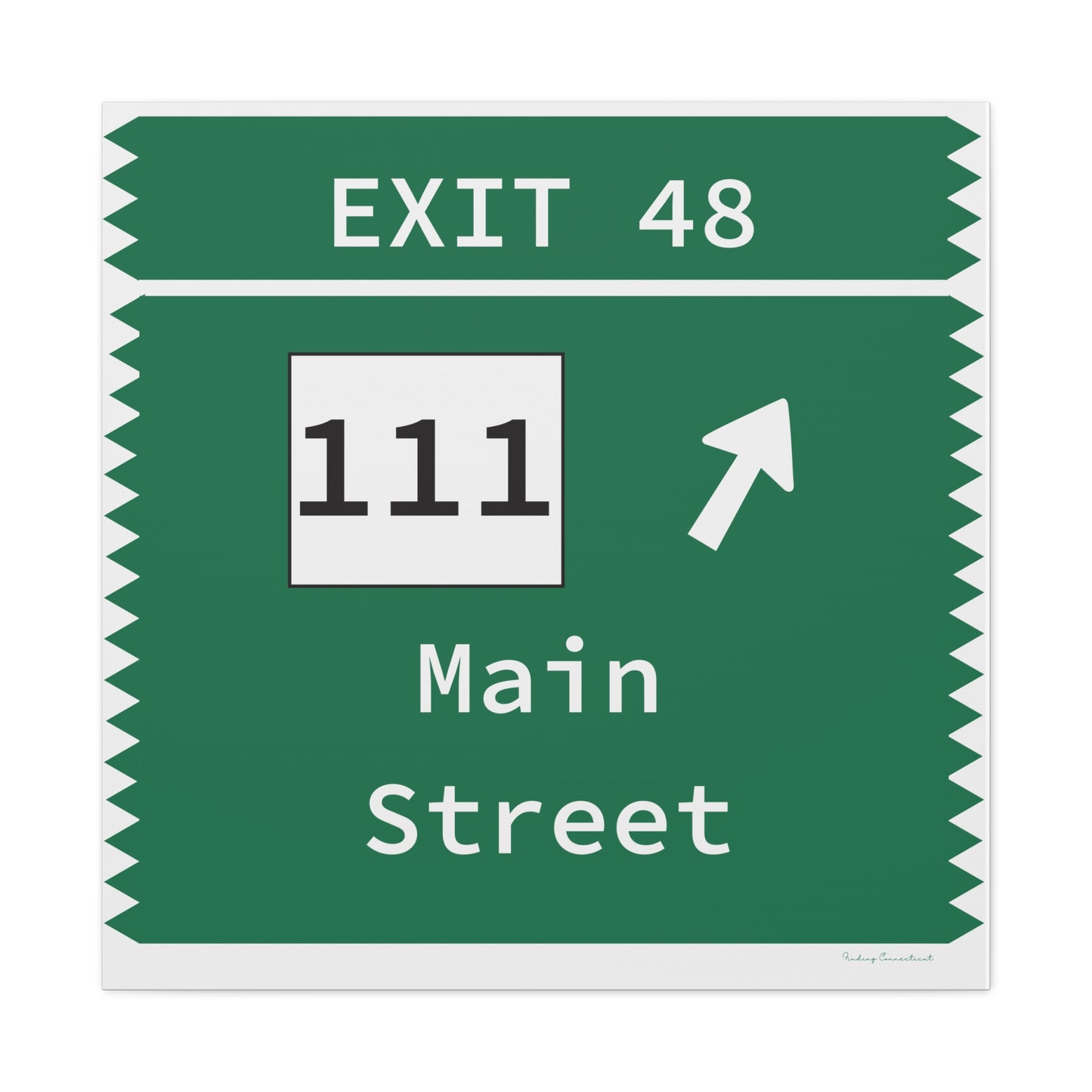 Vintage Merritt Parkway Exit 48 Sign Matte Canvas, Stretched, 1.25"