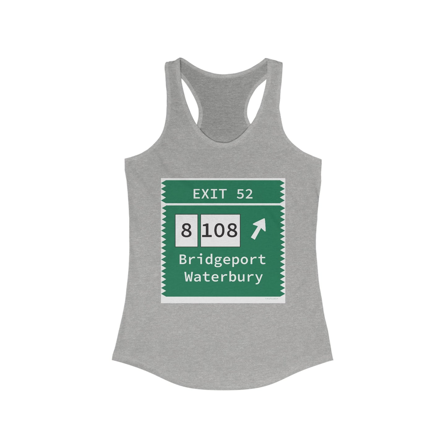 Vintage Merritt Parkway Exit 52 Sign Women's Ideal Racerback Tank Top