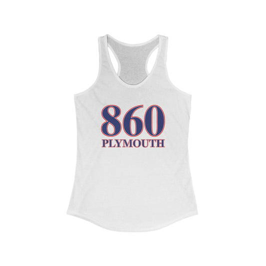 860 Plymouth Red White & Blue Women's Ideal Racerback Tank Top