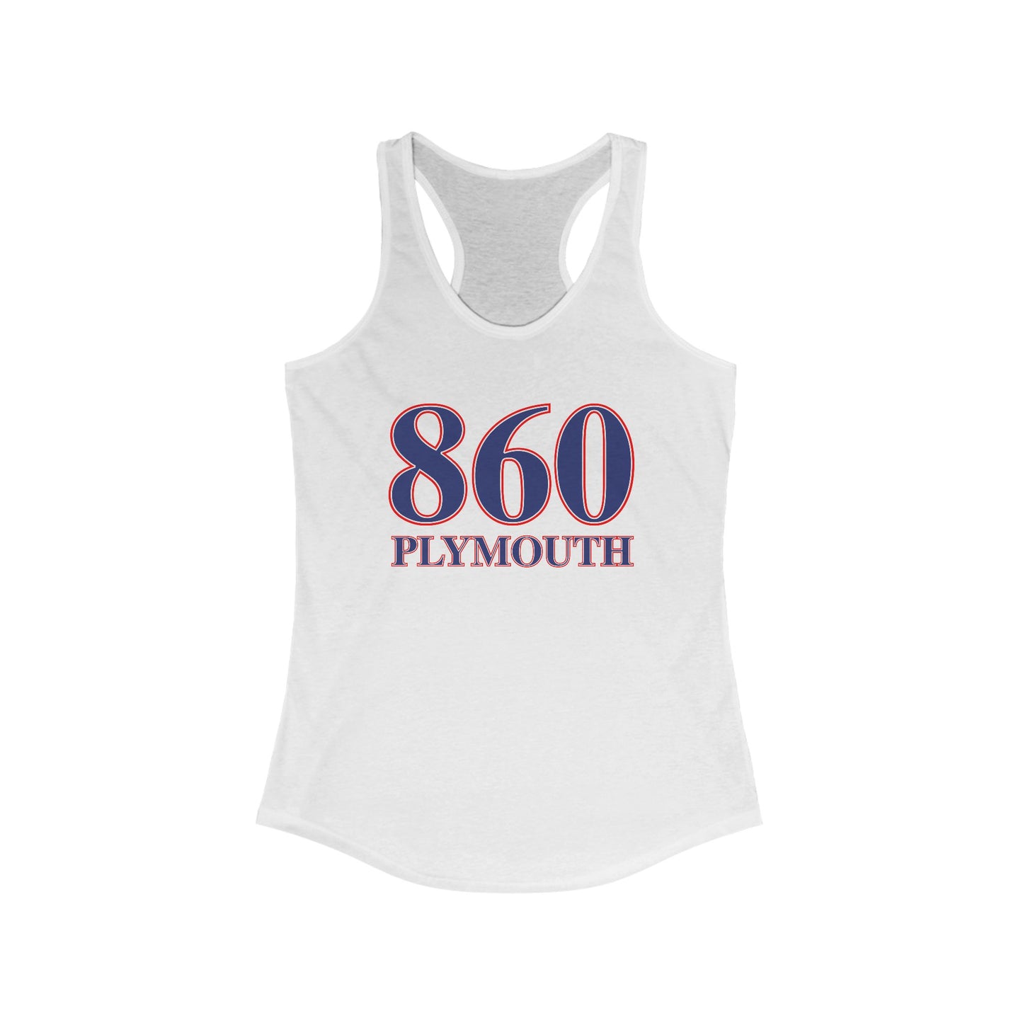 860 Plymouth Red White & Blue Women's Ideal Racerback Tank Top