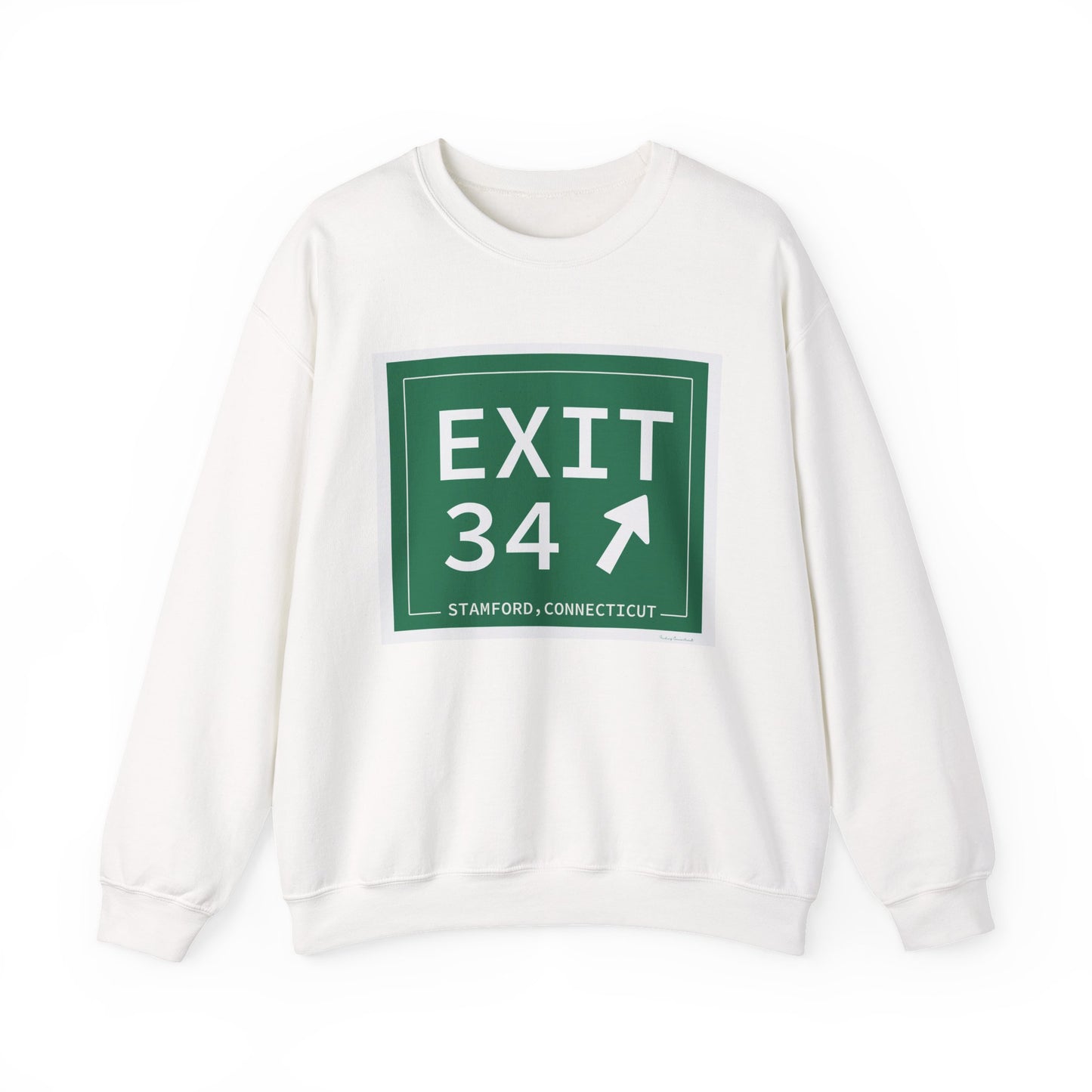 Vintage Exit 34 Merritt Parkway Sign Unisex Heavy Blend™ Crewneck Sweatshirt