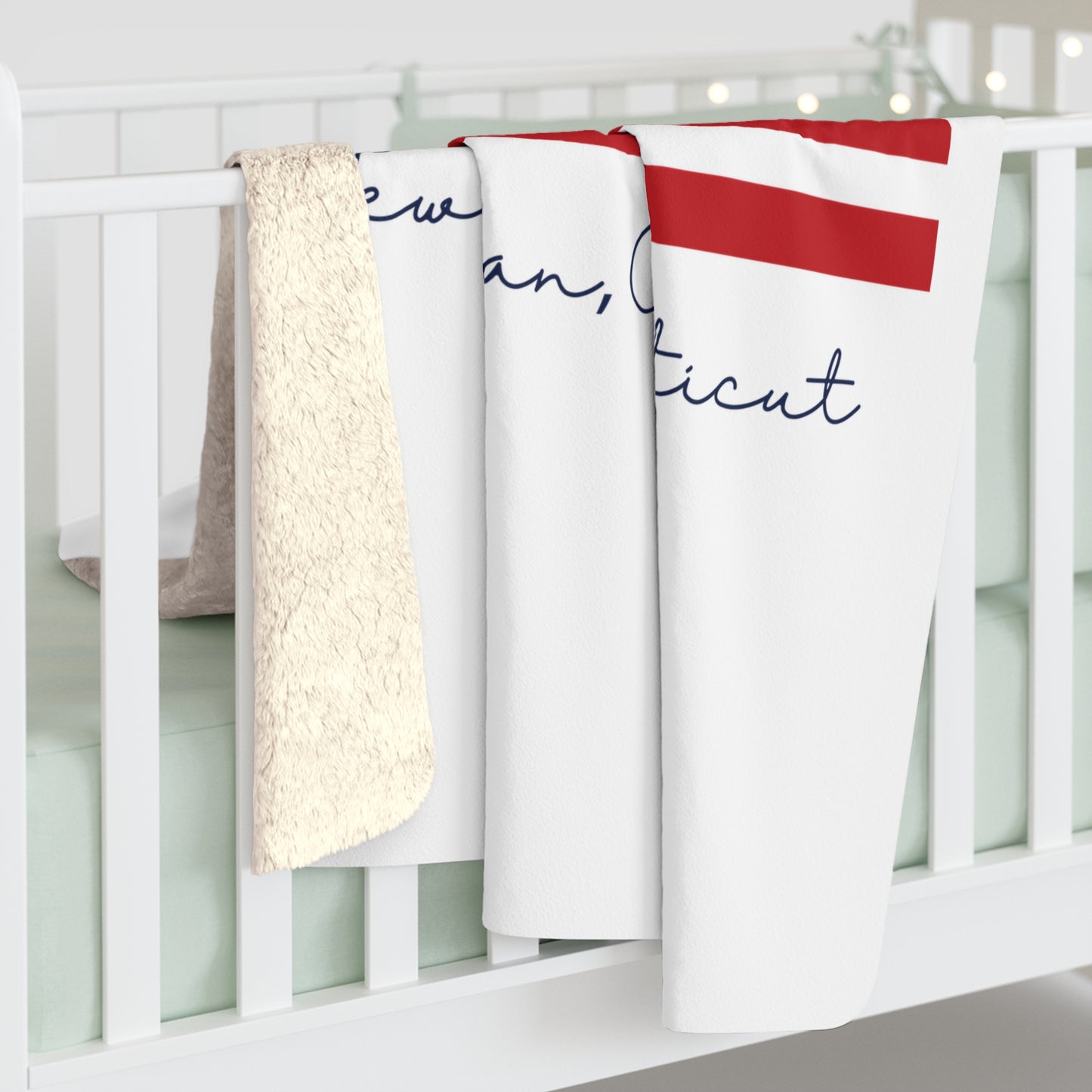 New Canaan Connecticut Flag Sherpa Fleece Blanket