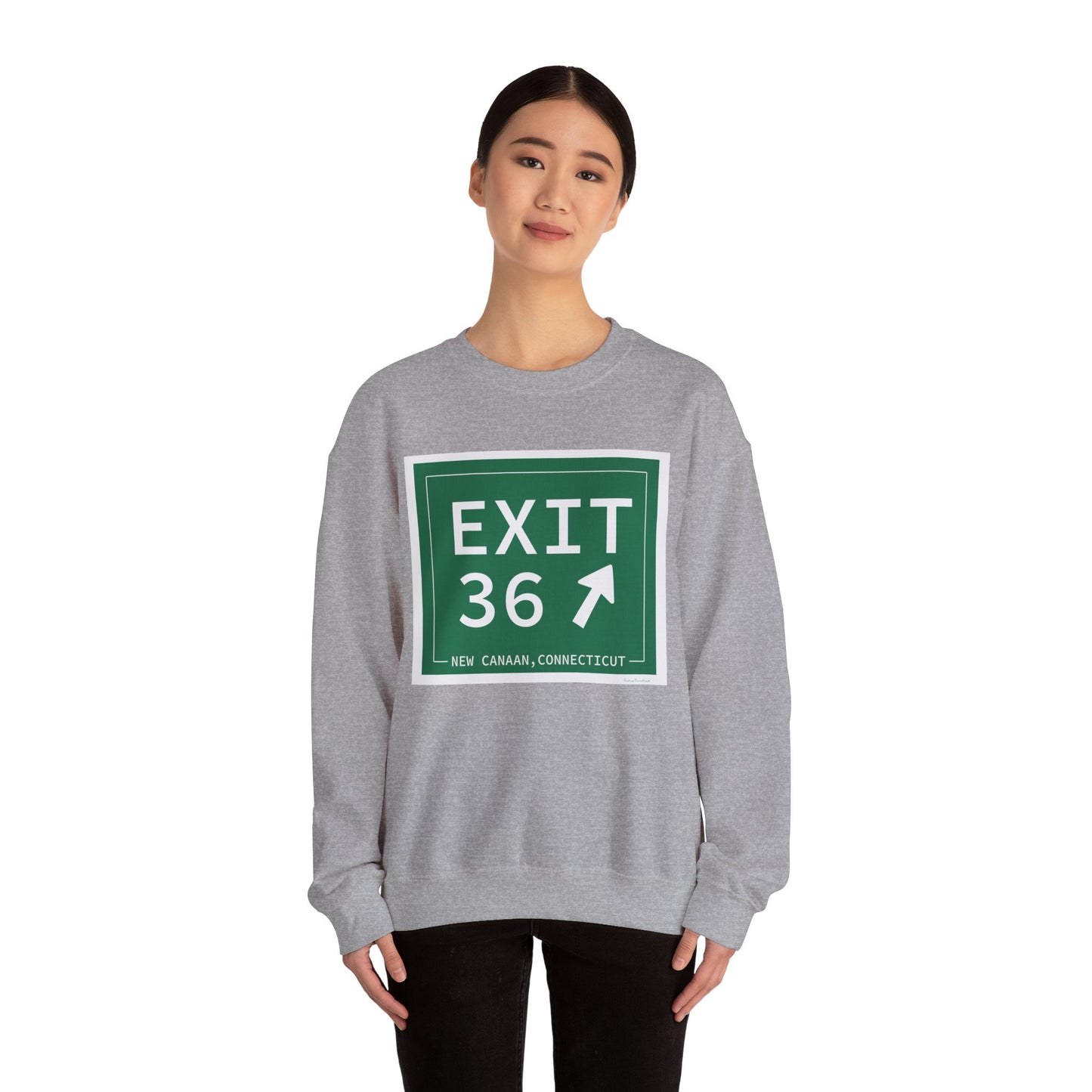 Vintage Exit 36 Merritt Parkway Sign Unisex Heavy Blend™ Crewneck Sweatshirt