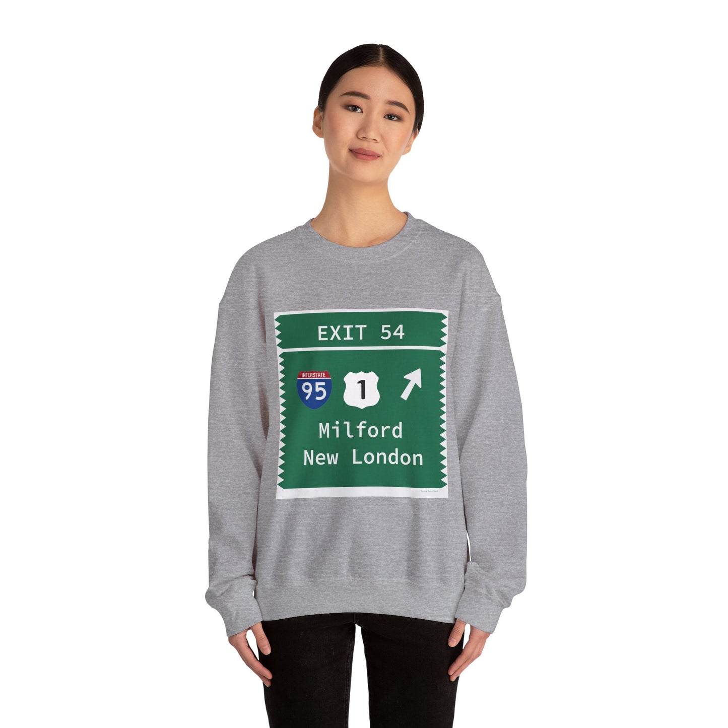 Vintage Merritt Parkway Exit 54 Sign Unisex Heavy Blend™ Crewneck Sweatshirt