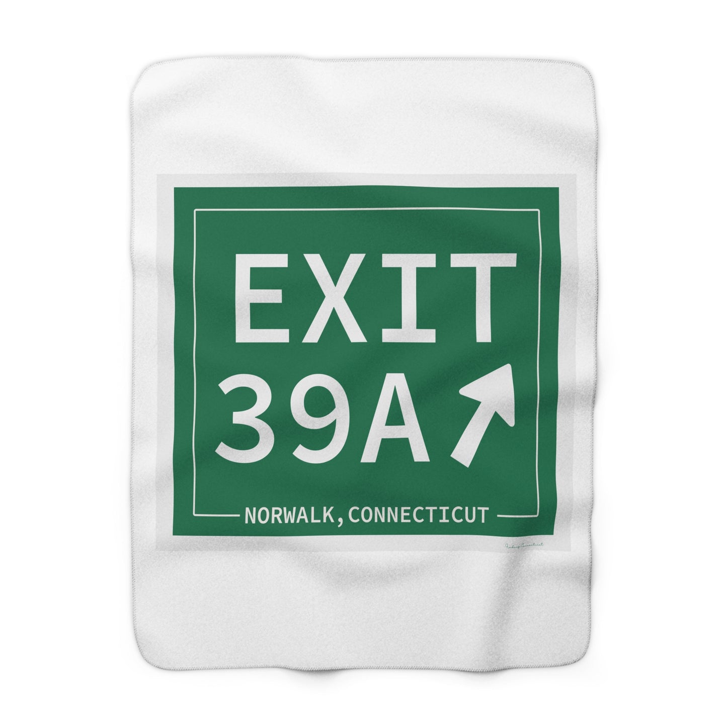 Vintage Exit 39A Merritt Parkway Sign Sherpa Fleece Blanket