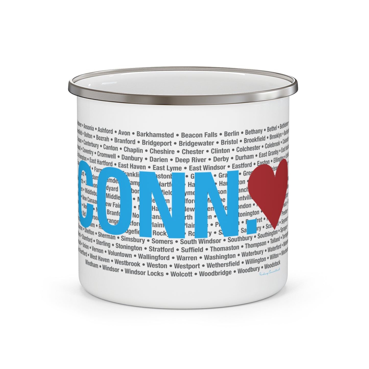 Connecticut Love Enamel Camping Mug