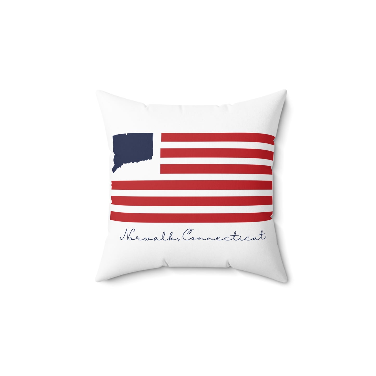 Norwalk Connecticut Flag Spun Polyester Square Pillow