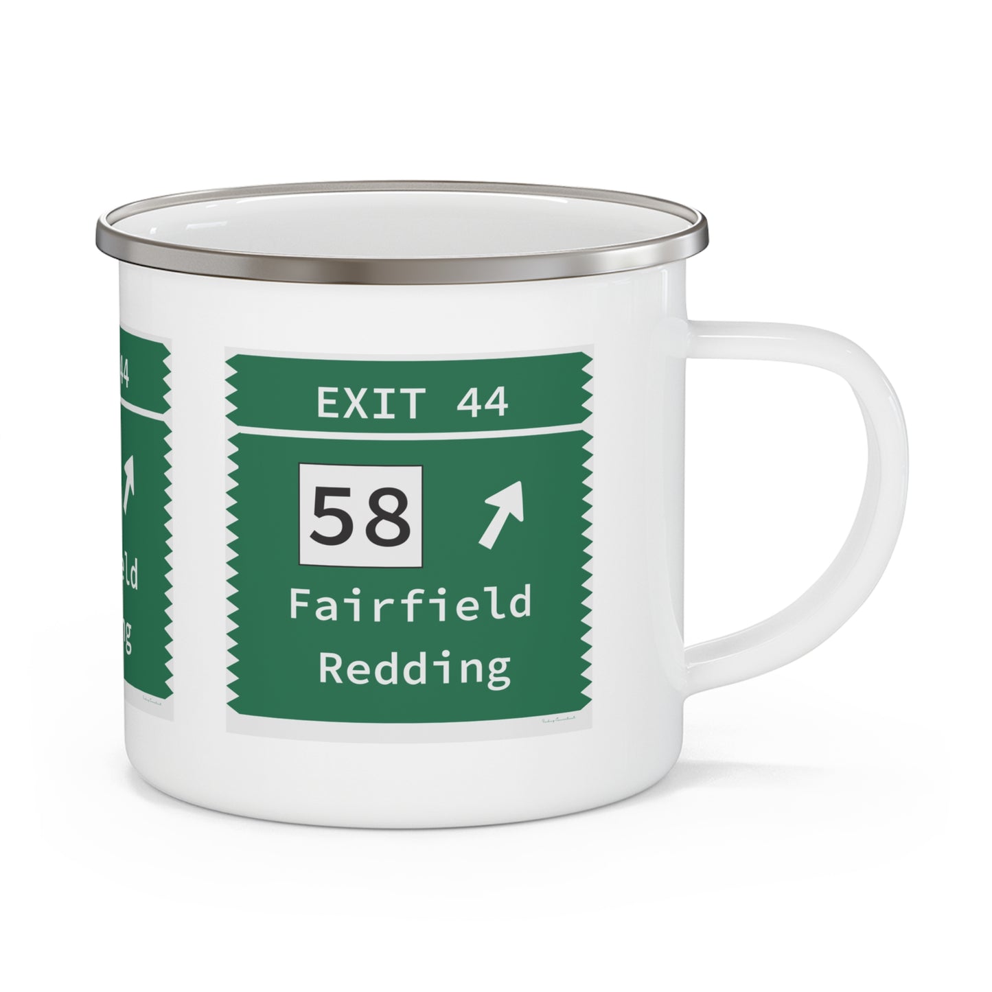 Vintage Merritt Parkway Exit 44 Sign Enamel Camping Mug